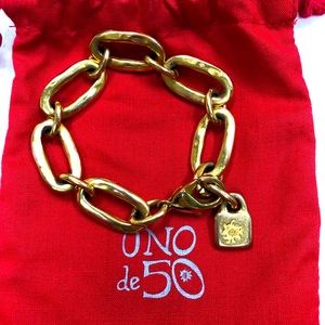 Uno De 50 gold bracelet.